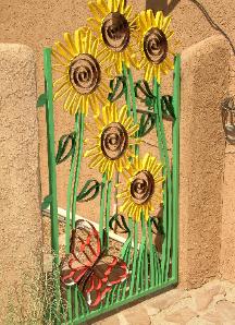 hand painted sunflower gate