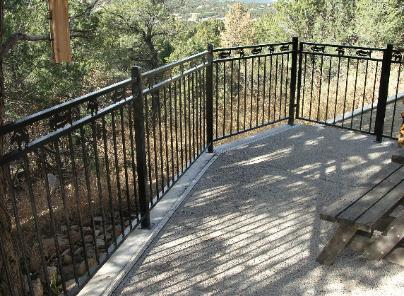 handrail with bear and trout cutouts