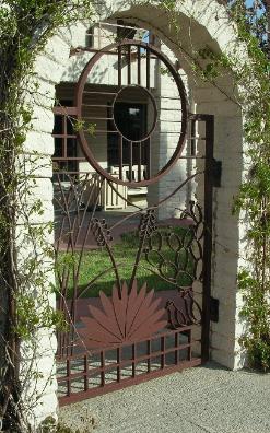 cactus gate with solid yucca leaves
