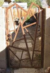 abstract angle gate rusted