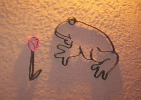 frog and rose wall art