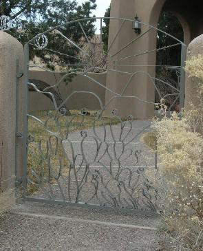 quail and prickly pear gate
